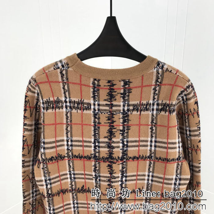 BURBERRY巴寶莉 經典款 18SS秋冬系列 經典條格塗鴉毛衣 ydi1087